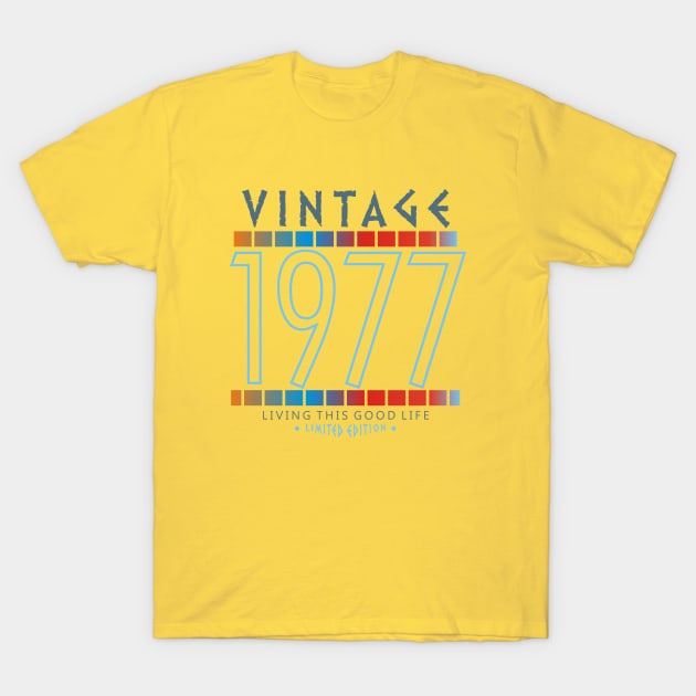 43rd Birthday T-Shirt - Vintage 1977 T-Shirt by Reshartinc